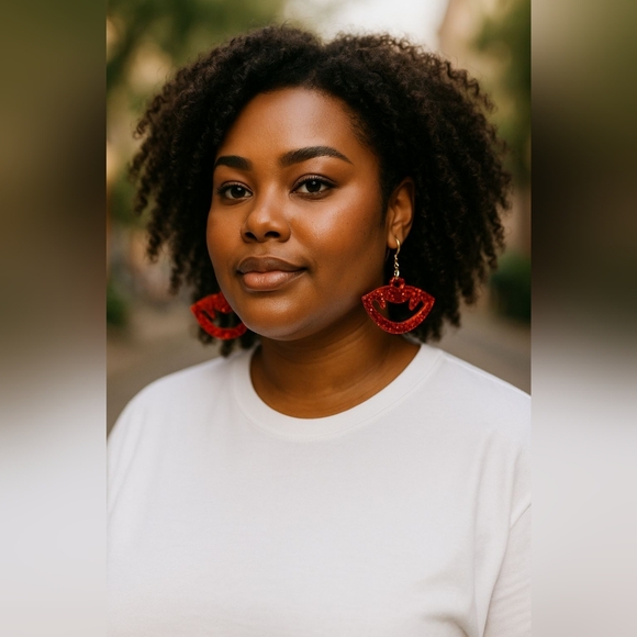 Vampire Teeth/ Handmade Resin Earrings - Picture 3 of 5